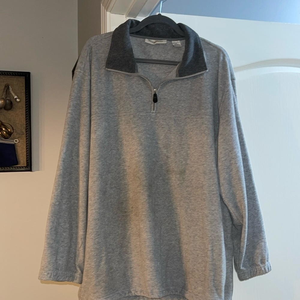 Gray Fleece 1/4 Zip Jacket
